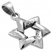 Medium Hammered Style Star David Pendant, pn394
